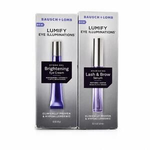 Bausch + Lomb LUMIFY Eye Illuminations Set Eye Cream & Lash Brow Serum NEW